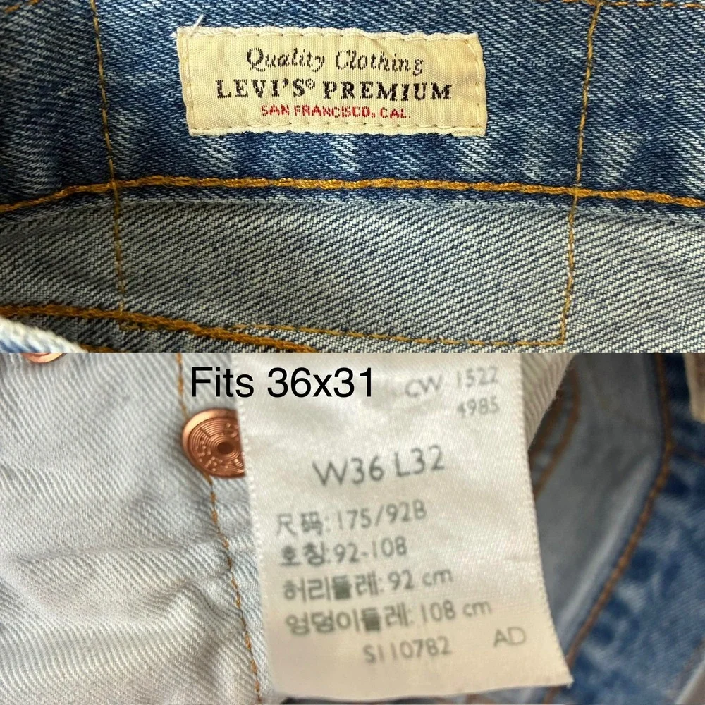 Levi's 501 '93 Premium Light Wash Jeans Men's Size 36x32 FITS 36x31